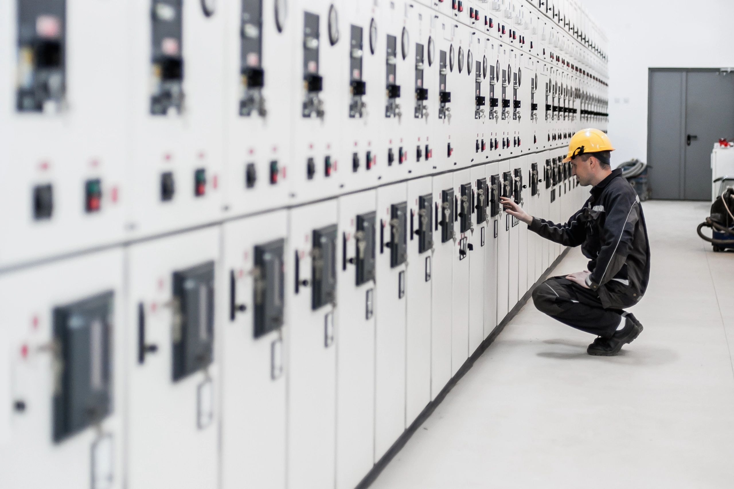 Industrial electrical control panel technician